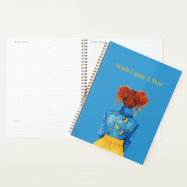 Starry Skies Moons Redhead Planner (Display)