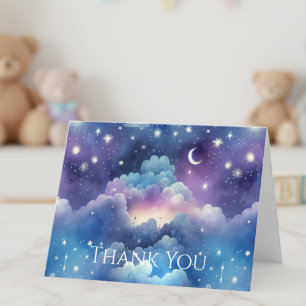 Starry Sky Adoption Shower – Moon and Stars Thank You Card
