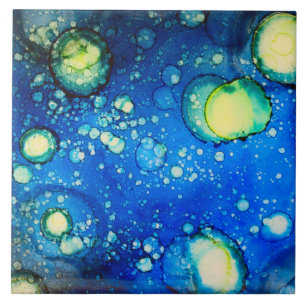 Starry Sky Alcohol Ink Painting Tile