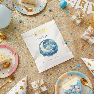 Starry sky and moon baby shower favour bags