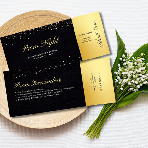 Starry Sky Black and Gold Prom Night Ticket School Invitation