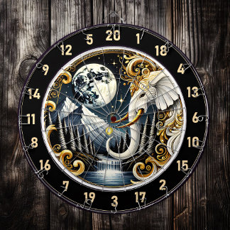 Starry Sky Frames Graceful White Elephant Dartboard