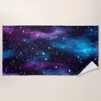 Starry Sky Galaxy Beach Towel