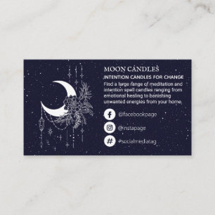 Starry Sky Moon Candle Spell Business Card