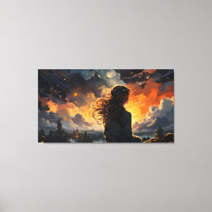 Starry Sky on Fire Canvas Print