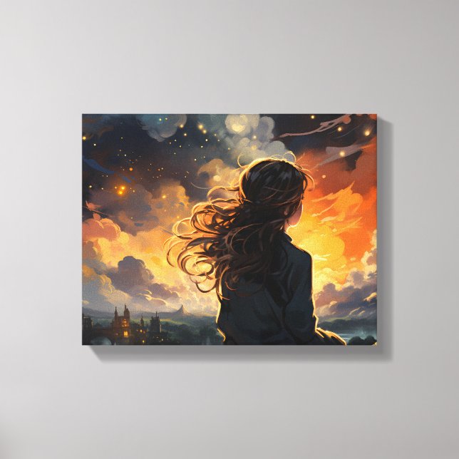 Starry Sky on Fire Canvas Print (Front)