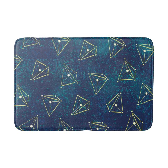 Starry Sky Space Geometry Constellations Bath Mat (Front)