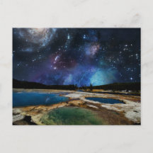 Starry Sky Yellowstone National Park Postcard