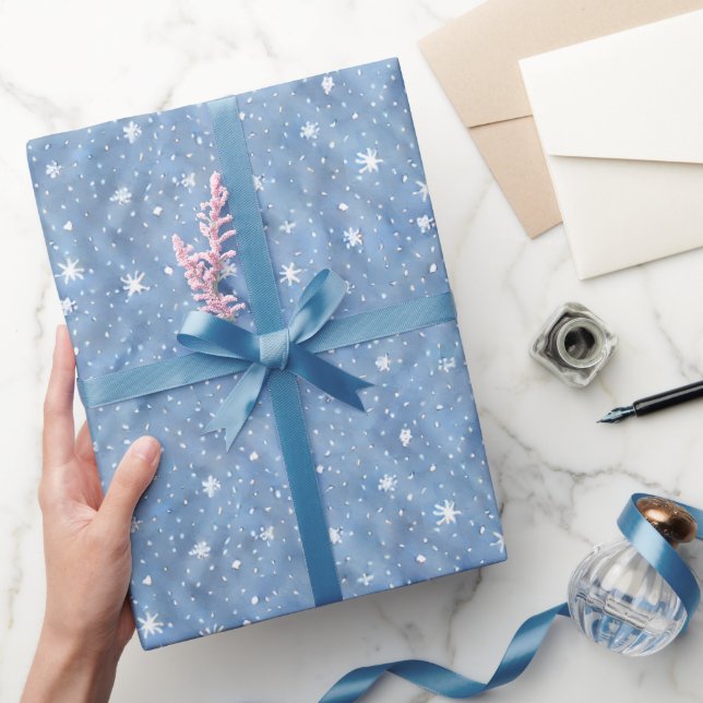 Starry Snowflake Serenity Winter Wrapping Paper (Gifting)