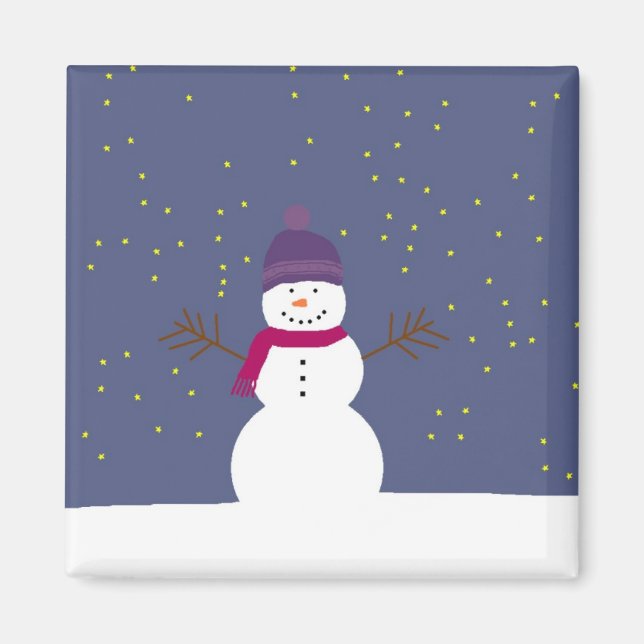 Starry Snowman magnet (Front)
