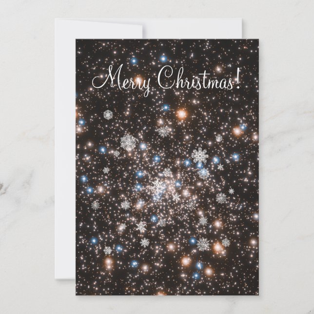Starry Snowy Customisable Christmas Card (Front)