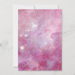 Starry Space Light Pink Watercolor Stars Galaxy Invitation