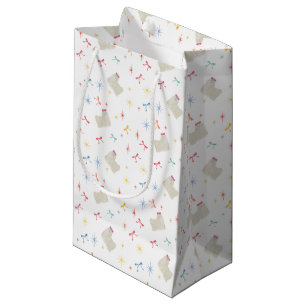 Starry Sparkle Cute Puppy  Wishes Small Gift Bag