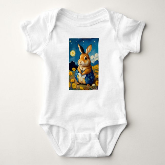 Starry Spring Bunny Baby Body Suit  Bodysuit (Front)