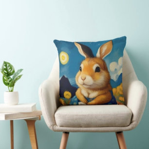 Starry Spring Bunny  Cushion