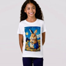 Starry Spring Bunny Kids T-Shirt 