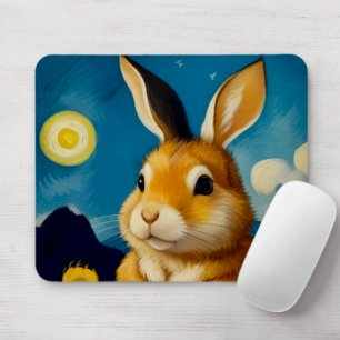 Starry Spring Bunny Mousepad