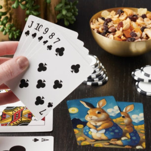 Starry Spring Bunny  Playing Cards 