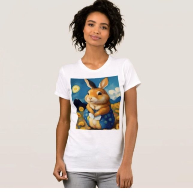 Starry Spring Bunny T-Shirt  (Creator Uploaded)