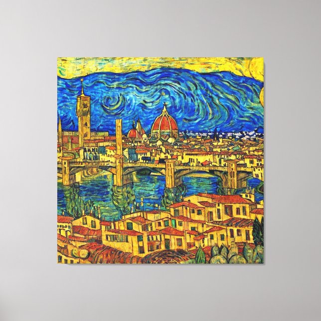 Starry Starry Night Florence Italy Canvas Print (Front)