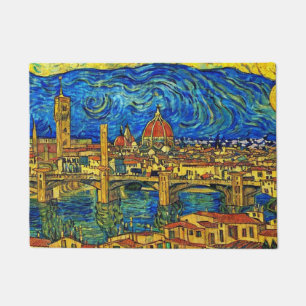 Starry Starry Night Florence Italy Doormat