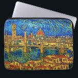 Starry Starry Night Florence Italy Laptop Sleeve<br><div class="desc">This beautiful design shows the city of Florence Italy in a style of Van Gough's Starry Starry Night painting.</div>