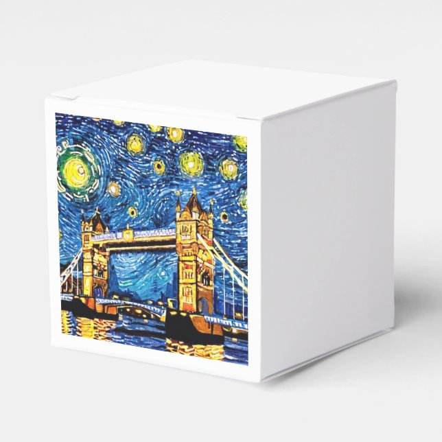 Starry Starry Night London England Favour Box (Front Side)