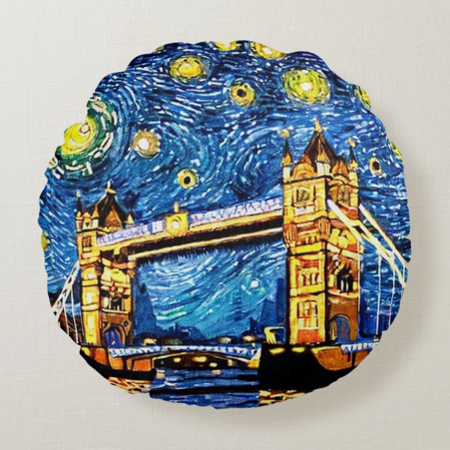 Starry Starry Night London England Throw Pillow (Front)