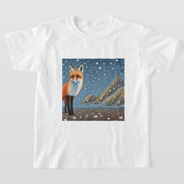 Starry Starry Night Storybook Fox T-Shirt (Laydown)