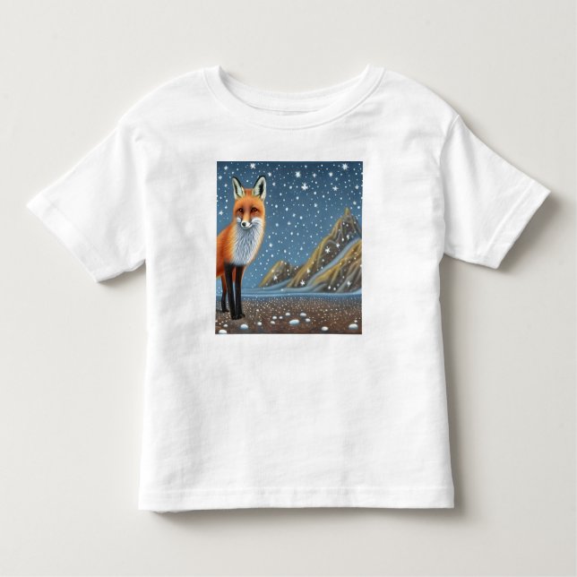 Starry Starry Night Storybook Fox Toddler T-Shirt (Front)