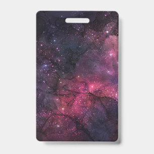 Starry Stars Outer Space Galaxy Planetary Pattern ID Badge