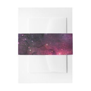 Starry Stars Outer Space Galaxy Planetary Pattern Invitation Belly Band