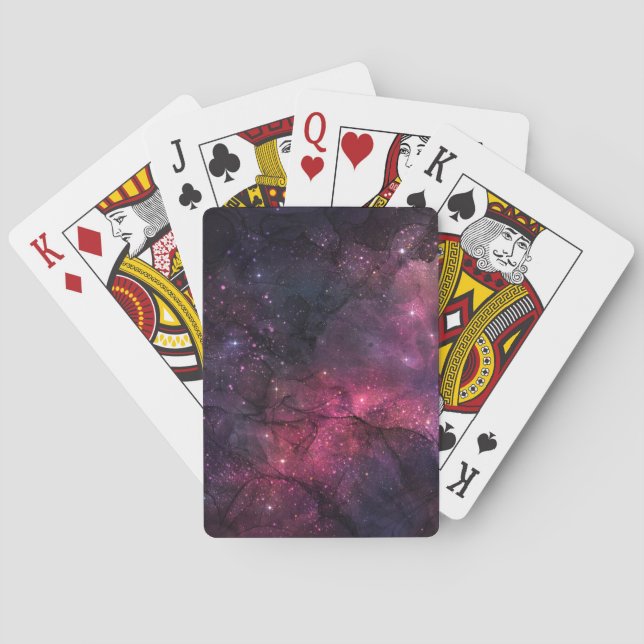 Starry Stars Outer Space Galaxy Planetary Pattern Playing Cards (Back)