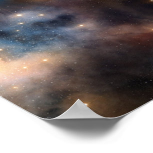 Starry Stars Space Galaxy Blue Black Pattern Poster