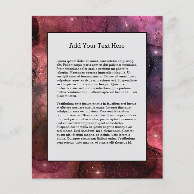 Starry Stars Space Galaxy Pattern Outer Space Flyer (Front)