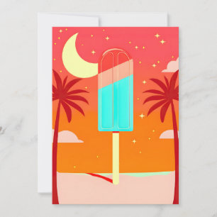 Starry Summer Palm Ice Oasis Holiday Card