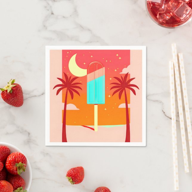 Starry Summer Palm Ice Oasis Napkin (Insitu)