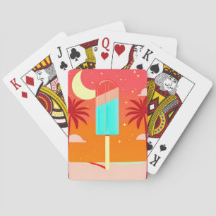 Starry Summer Palm Ice Oasis Playing Cards