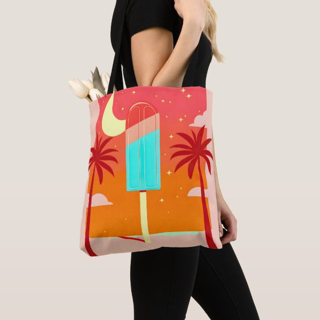 Starry Summer Palm Ice Oasis Tote Bag (Close Up)