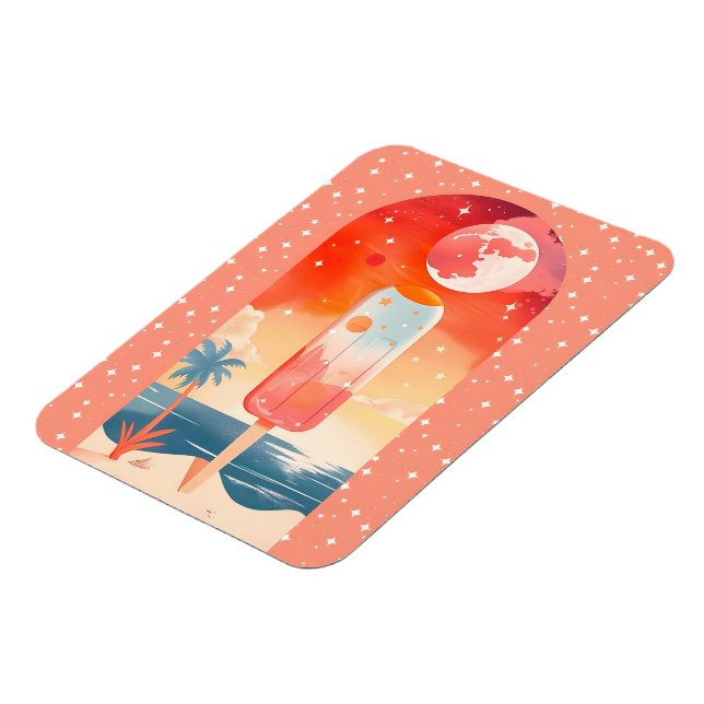 Starry Summer Tropical Night Magnet (Left Side)