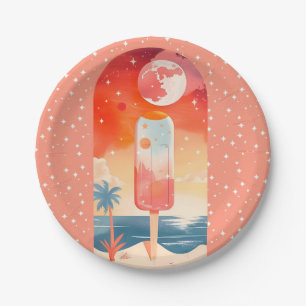 Starry Summer Tropical Night Paper Plate