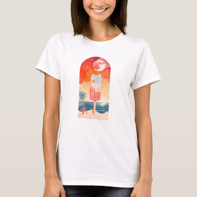 Starry Summer Tropical Night T-Shirt (Front)