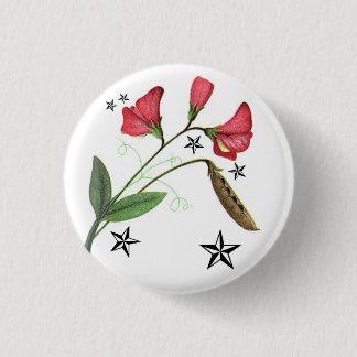 Starry sweetpea 3 cm round badge