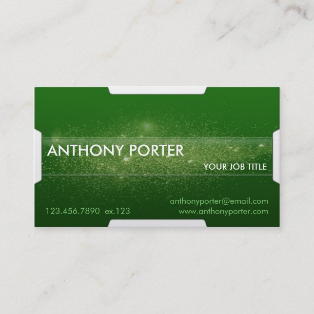 Starry Texture - Green Business Card (Front)