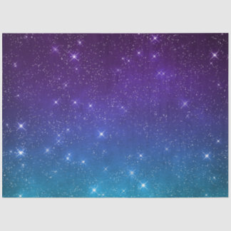 Starry twilight celestial night sky purple blue tissue paper