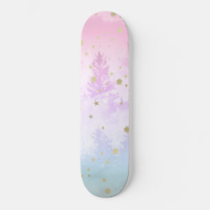 Starry Unicorn Pastel Forest Dream #1 #decor #art Skateboard