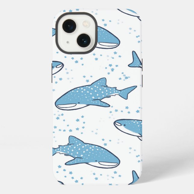 Starry Whale Shark (Light) iPhone Case (Back)