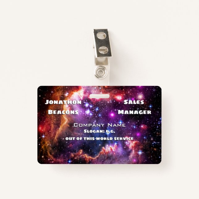 Starry Wingtip of Small Magellanic Cloud ID Badge (Front with Clip)