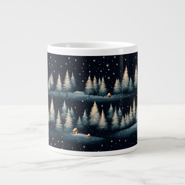 Starry Winter Forest Night Speciality Mug (Front)
