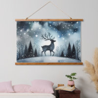 Starry Winter Night Deer
